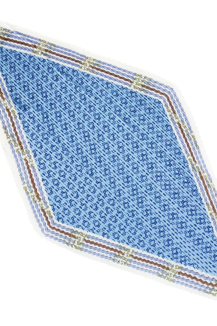 Seiden Schal Belt Print Blau Polyester Bild2